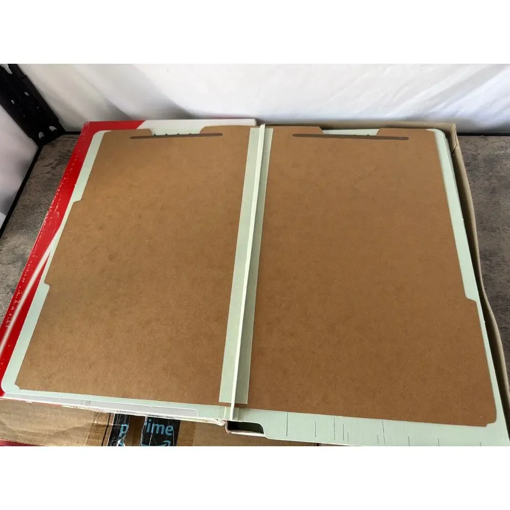 Pendaflex Pressboard End-Tab Classification Folders, Legal Size- Light Green